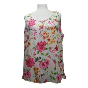 The Pioneer Woman White and Floral Flowy Tank Top